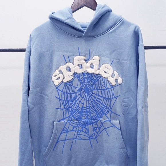 Sp5der Blue Graphic Men's Cardigan